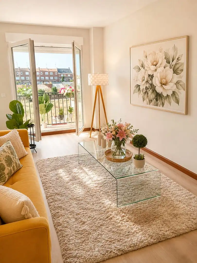 Sala de estar de Piso en venta en Valencia de Don Juan con Calefacción y Terraza