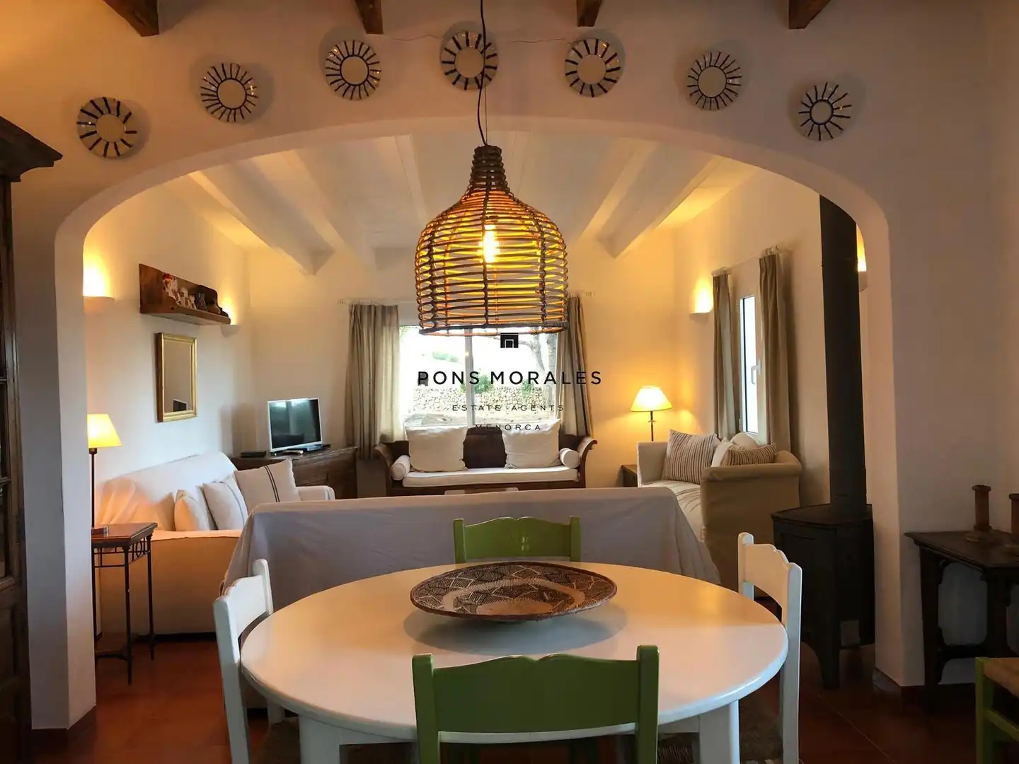 Sala d'estar de Finca rústica de lloguer en Ciutadella de Menorca amb Terrassa, Piscina i Moblat