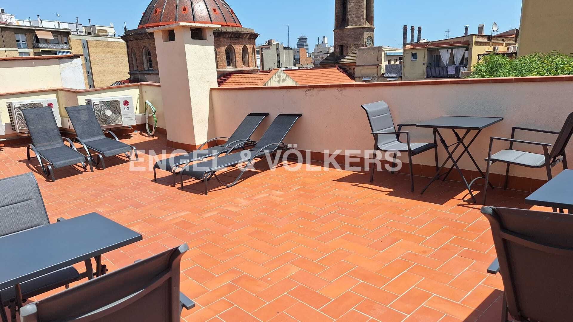 Terrace of Apartment to rent in  Barcelona Capital  with Air Conditioner, Heating and Furnished