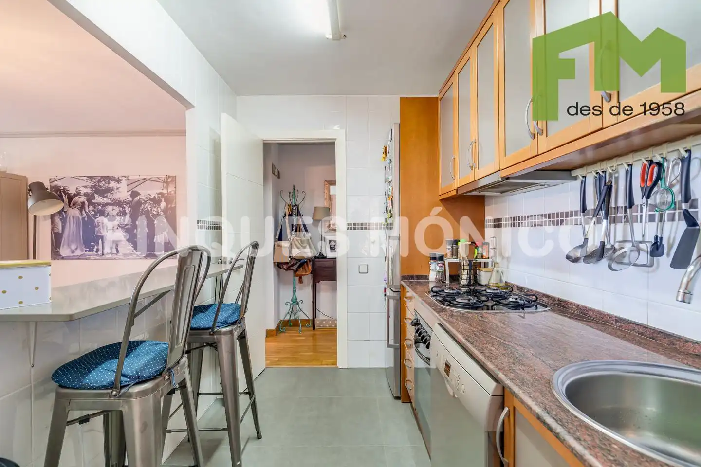 Cocina de Piso de alquiler en Teià con Calefacción, Parquet y Terraza