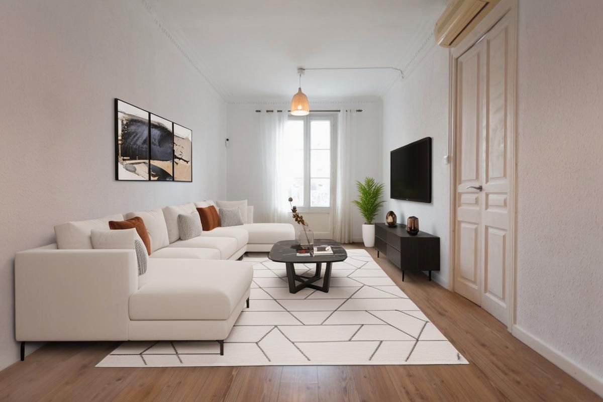 Sala d'estar de Pis en venda en  Barcelona Capital amb Aire condicionat, Calefacció i Parquet