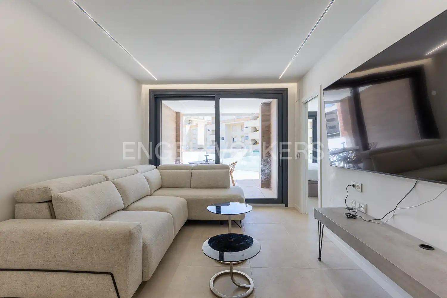 Wohnzimmer von Wohnung zur Miete in Dénia mit Klimaanlage, Heizung und Privatgarten