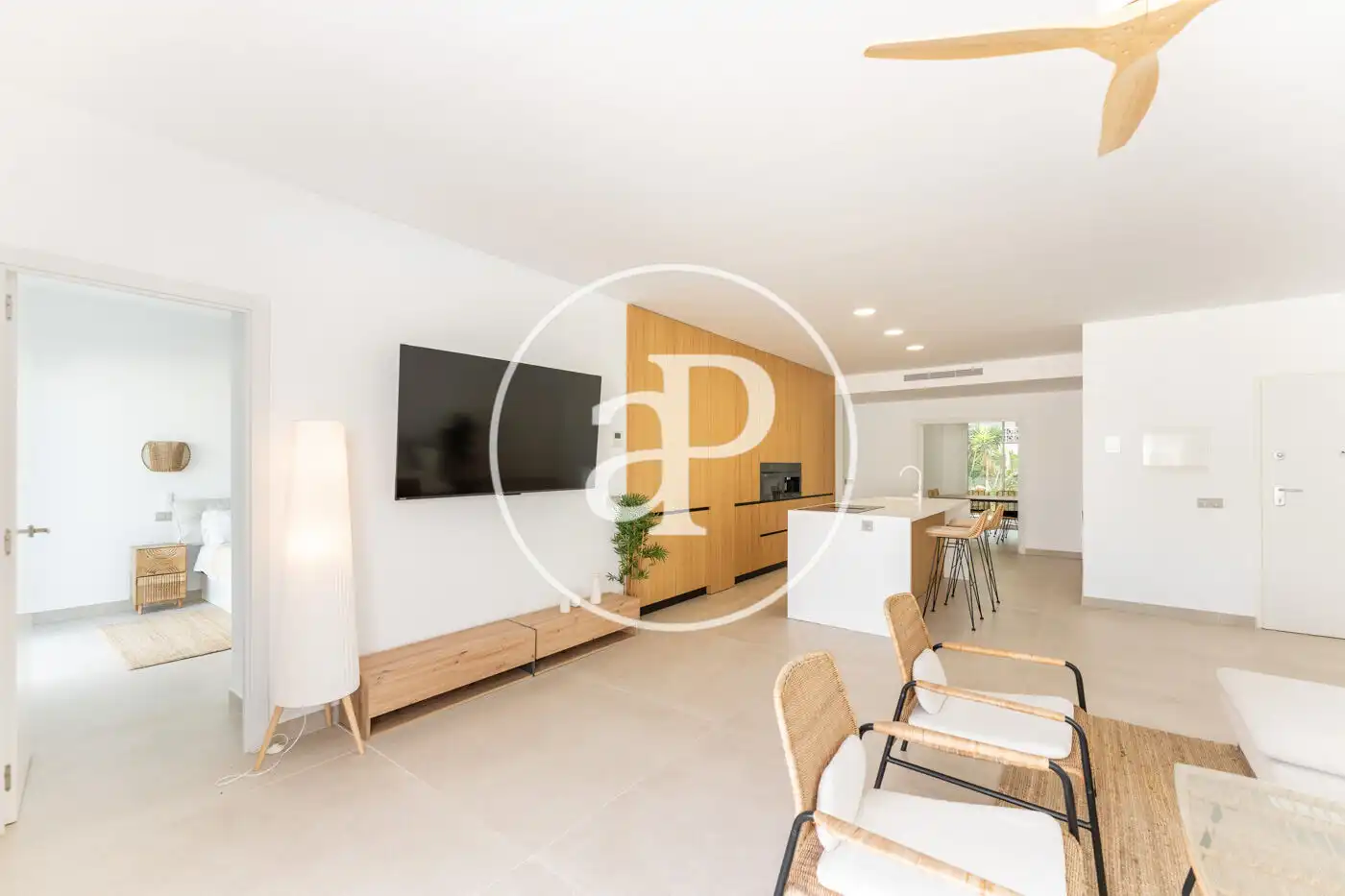 Living room of Flat for rent in Ses Salines  with Air Conditioner, Heating and Terrace