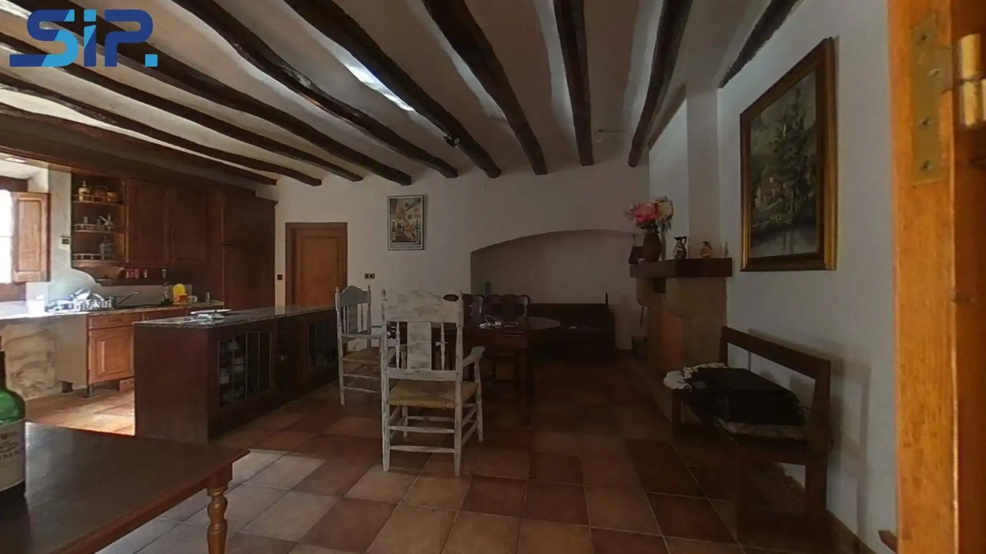Cocina de Finca rústica en venta en Pontons con Jardín privado, Terraza y Piscina