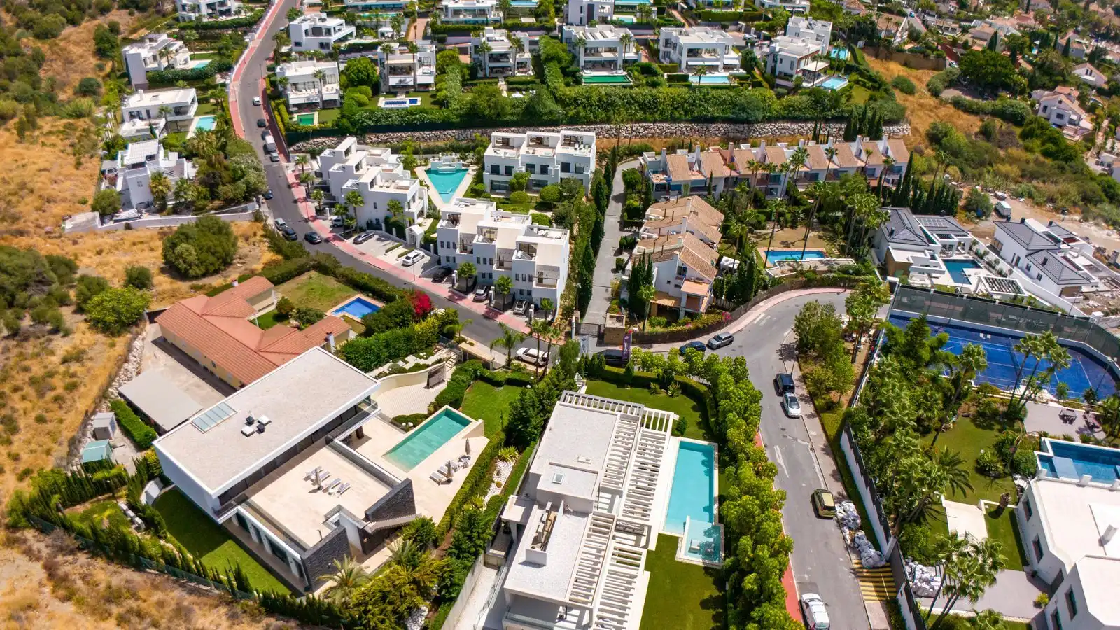 Außenansicht von Haus oder Chalet zur Miete in Marbella mit Klimaanlage, Privatgarten und Terrasse