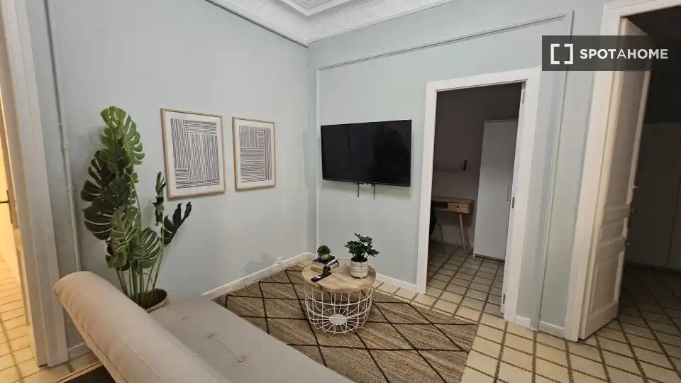 Living room of Flat for share in Barcelona  with Air Conditioner, Heating and Furnished