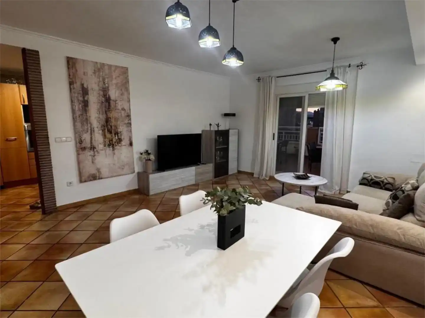 Sala d'estar de Àtic de lloguer en Dénia amb Aire condicionat, Traster i Moblat