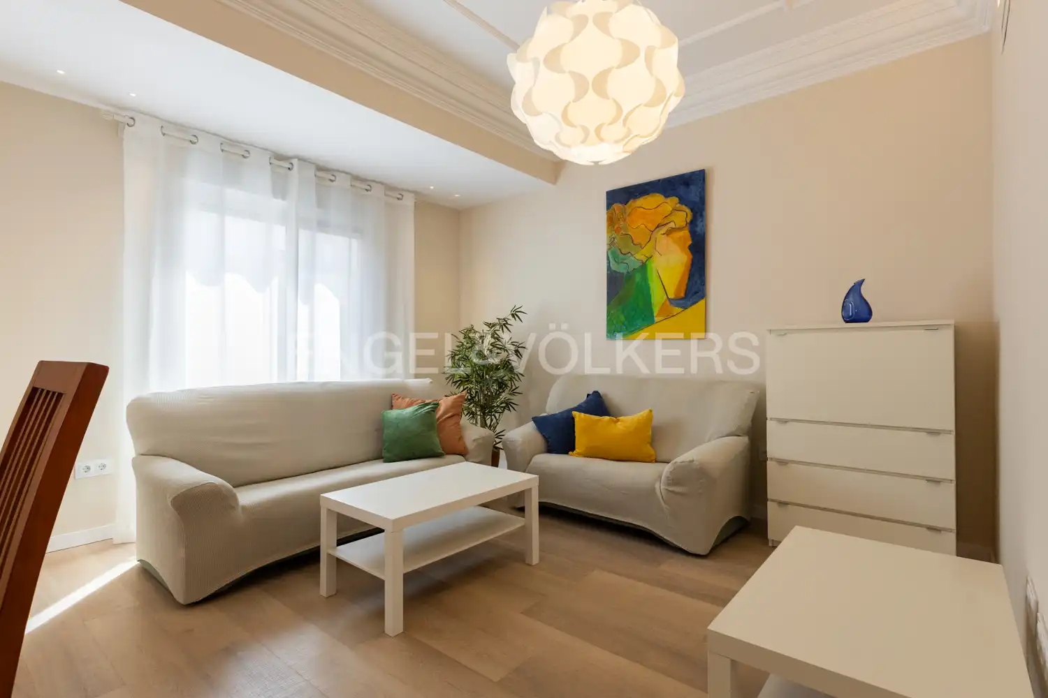 Wohnzimmer von Wohnung zur Miete in Valencia mit Klimaanlage, Heizung und Möbliert