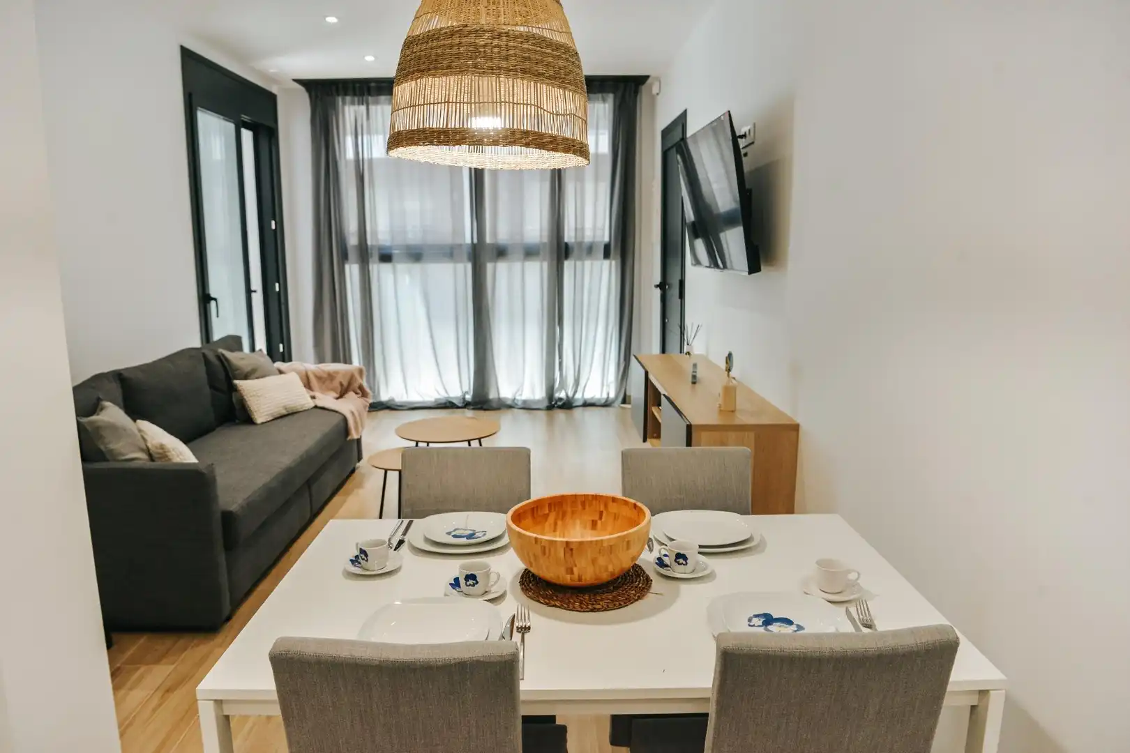 Esszimmer von Erdgeschoss zur Miete in Palamós mit Klimaanlage, Heizung und Terrasse
