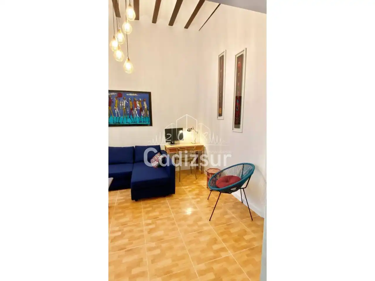 Sala de estar de Piso de alquiler en Cádiz con Amueblado