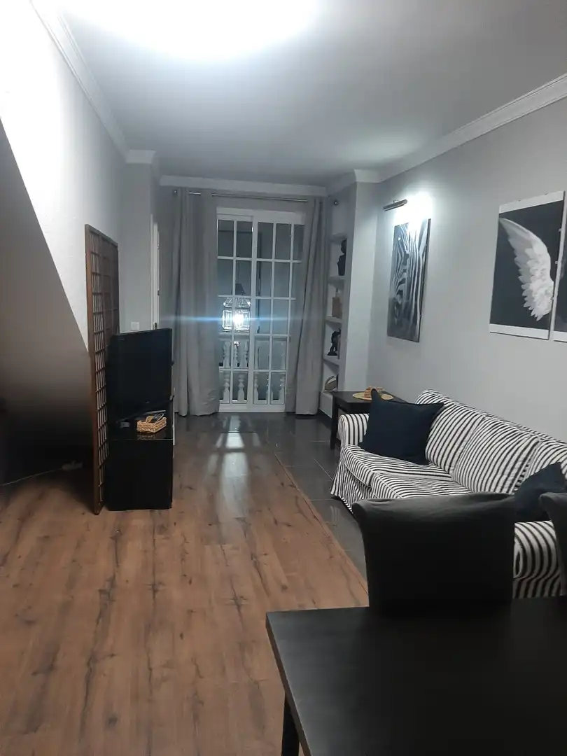 Living room of Flat for rent in Villaverde del Río  with Air Conditioner, Parquet flooring and Furnished