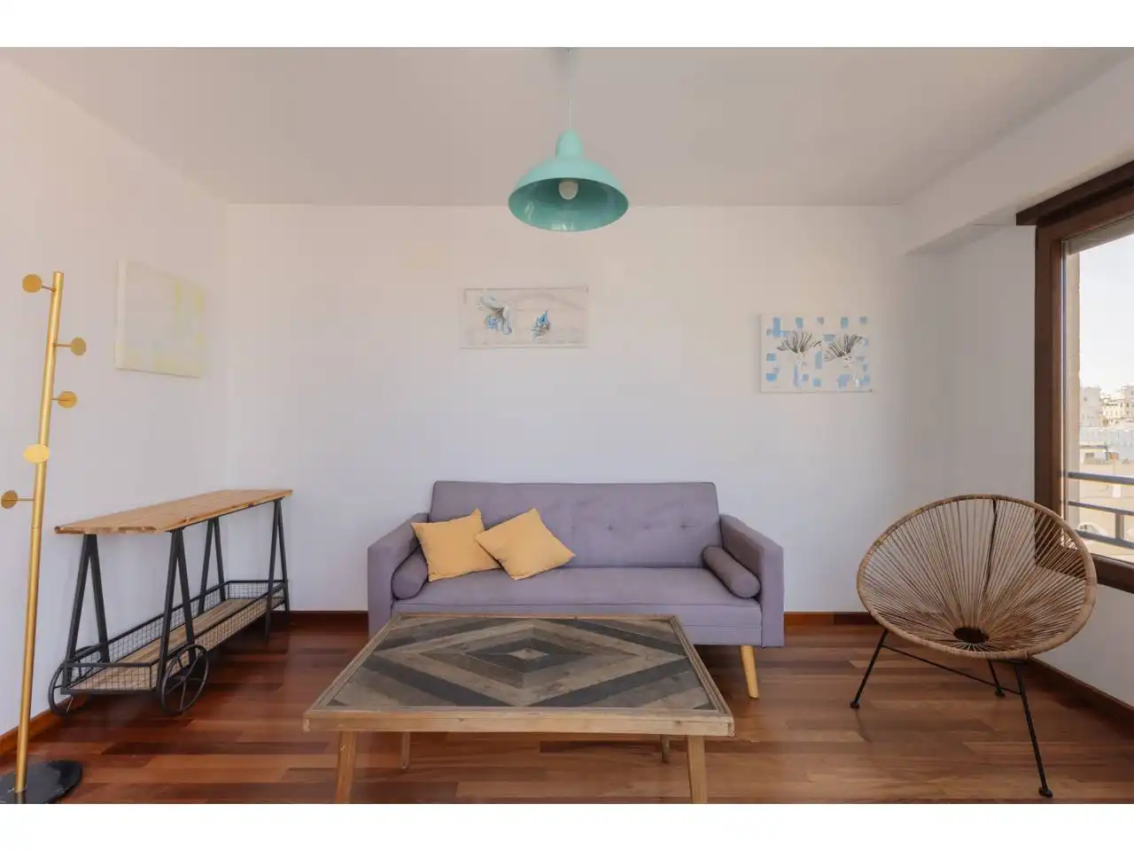 Wohnzimmer von Dachboden zum Verkauf in Valencia mit Klimaanlage, Parkett und Terrasse