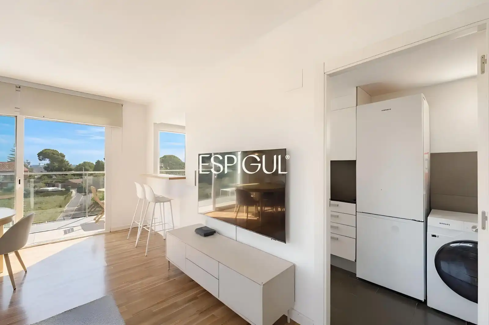 Living room of Flat for sale in Sant Andreu de Llavaneres  with Air Conditioner, Heating and Parquet flooring