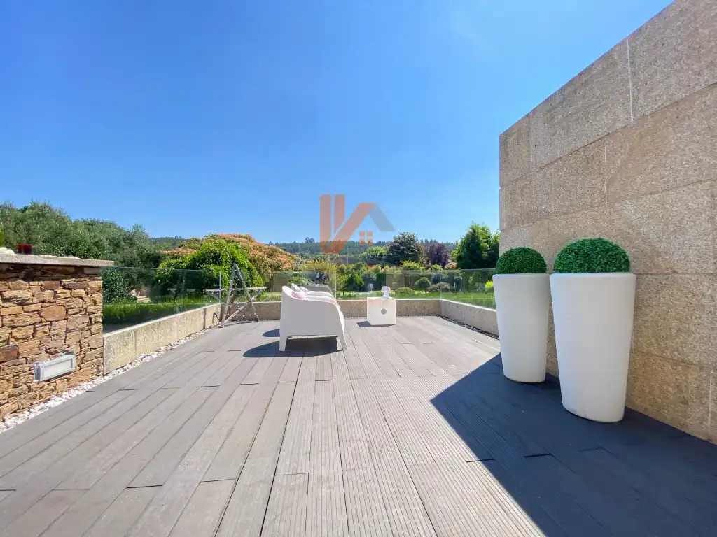 Terraza de Casa o chalet en venta en Ames con Jardín privado, Terraza y Piscina