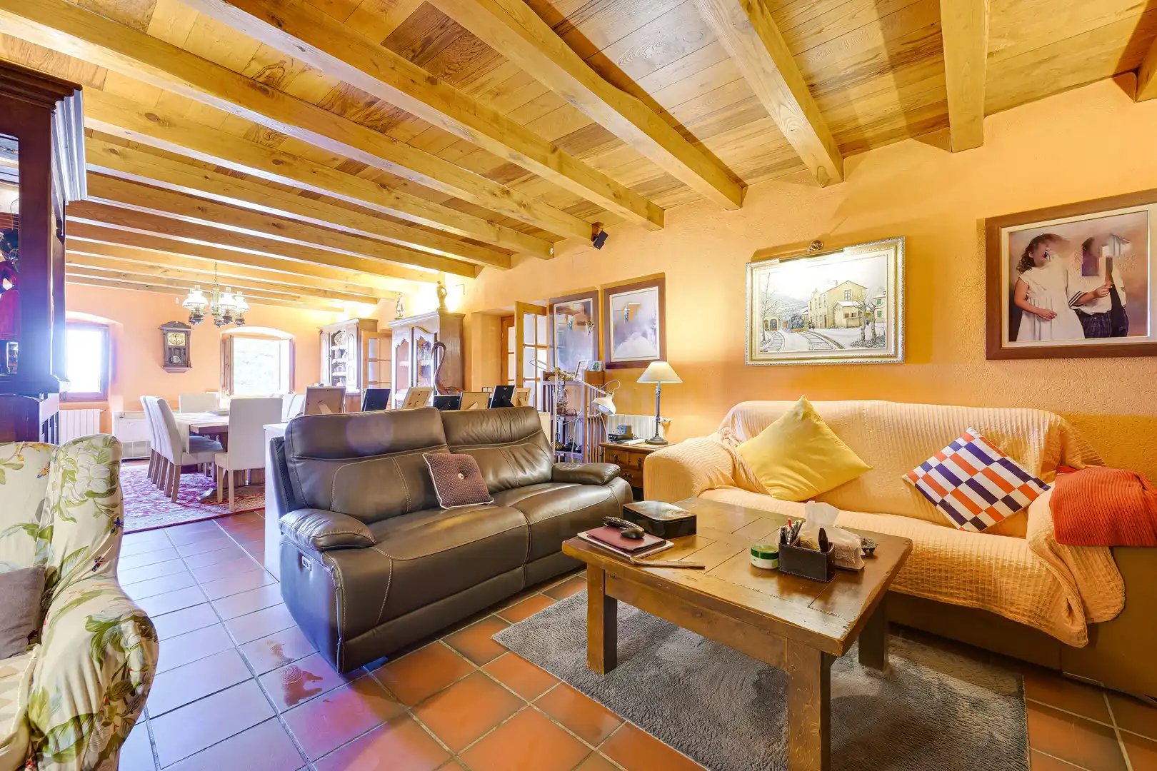Sala de estar de Finca rústica en venta en Amer con Aire acondicionado, Calefacción y Terraza