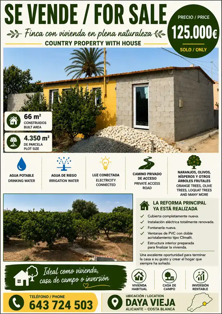 Jardí de Casa o xalet en venda en Daya Vieja