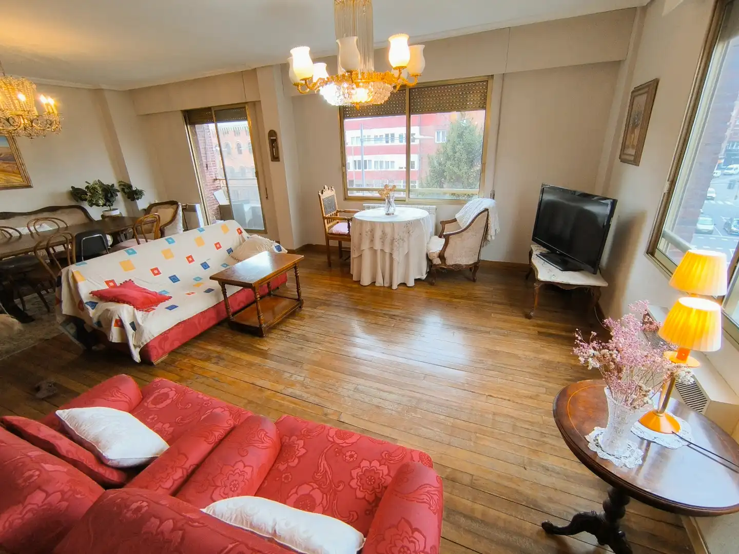 Sala de estar de Piso en venta en Palencia con Calefacción, Parquet y Terraza