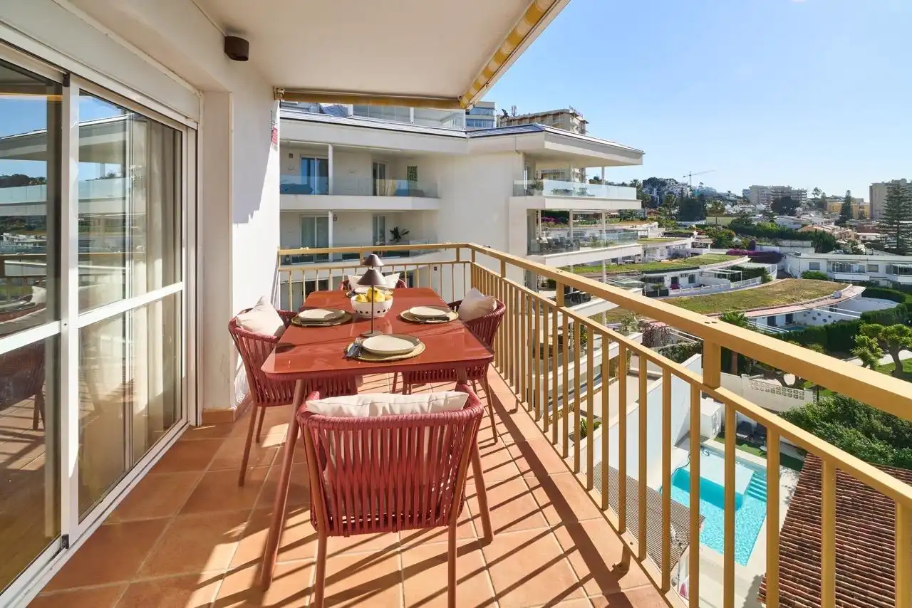 Terraza de Apartamento de alquiler en Fuengirola con Aire acondicionado, Terraza y Amueblado