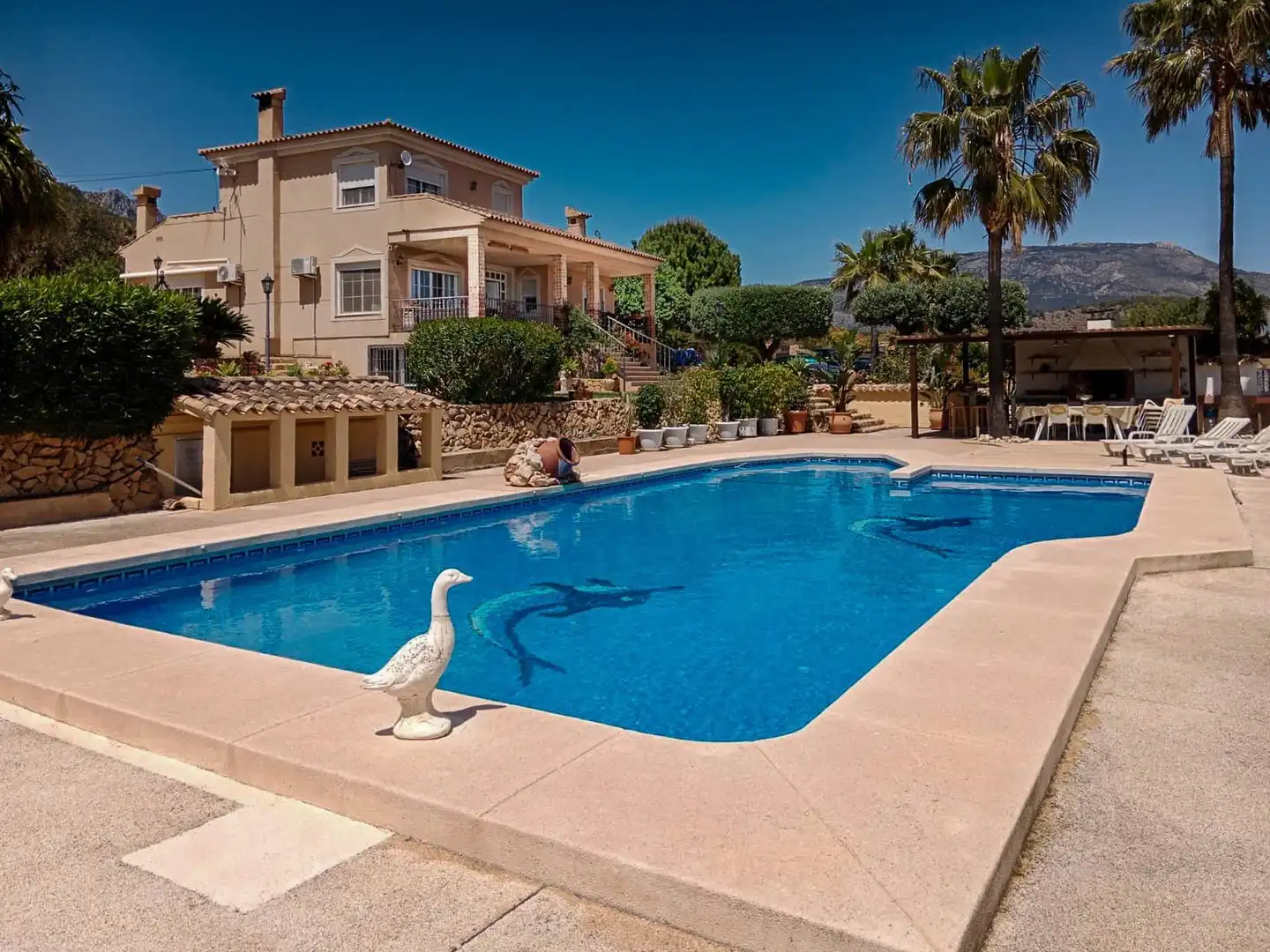 Piscina de Casa o xalet de lloguer en Polop amb Aire condicionat, Jardí privat i Terrassa