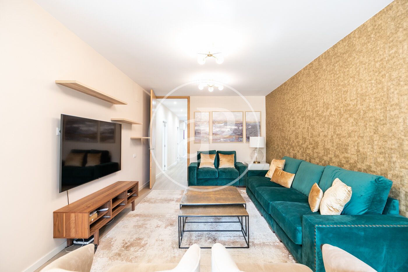 Living room of Flat for sale in  Barcelona Capital  with Air Conditioner, Heating and Furnished