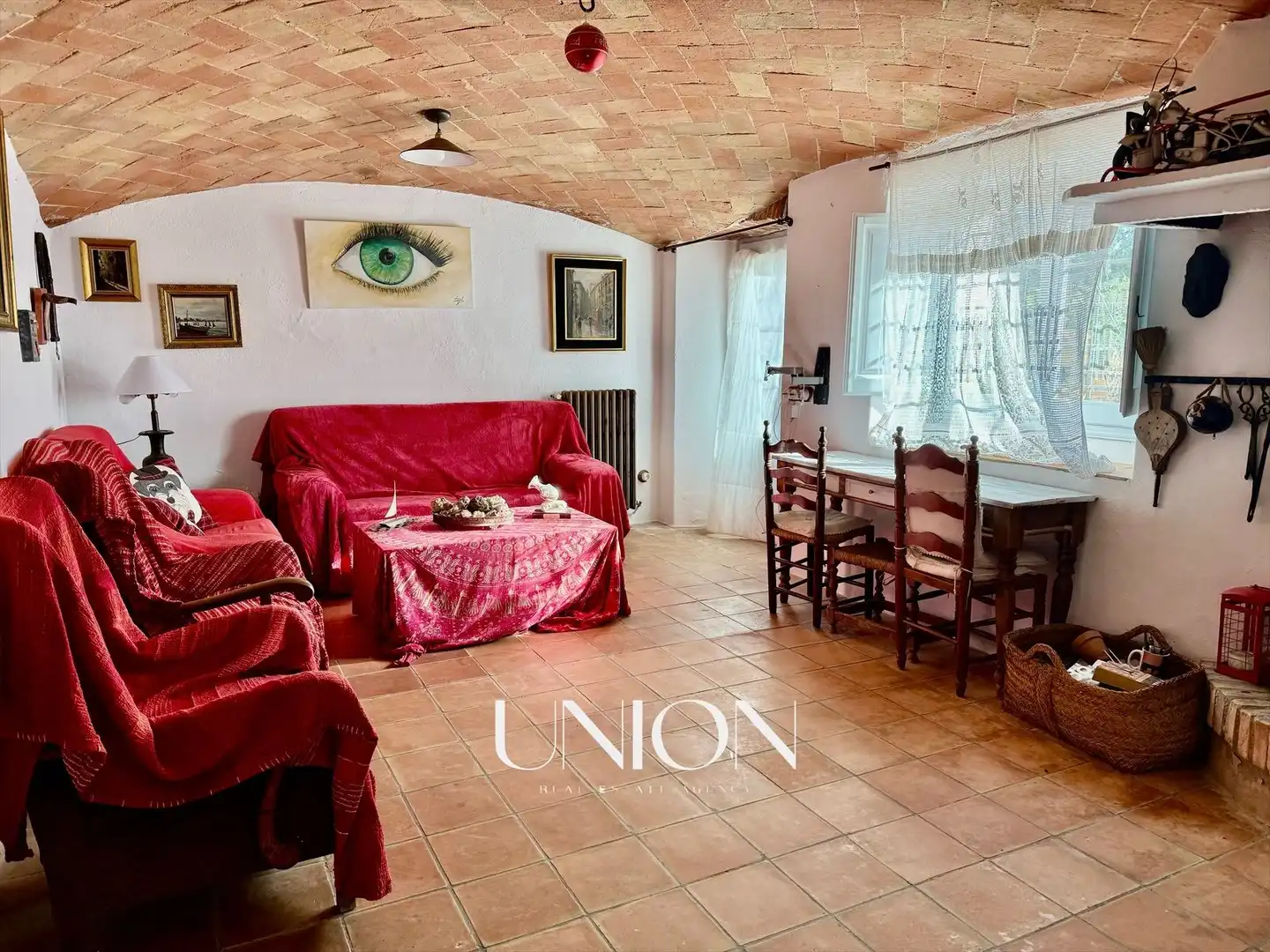 Sala de estar de Finca rústica en venta en Vall-llobrega con Calefacción, Jardín privado y Terraza