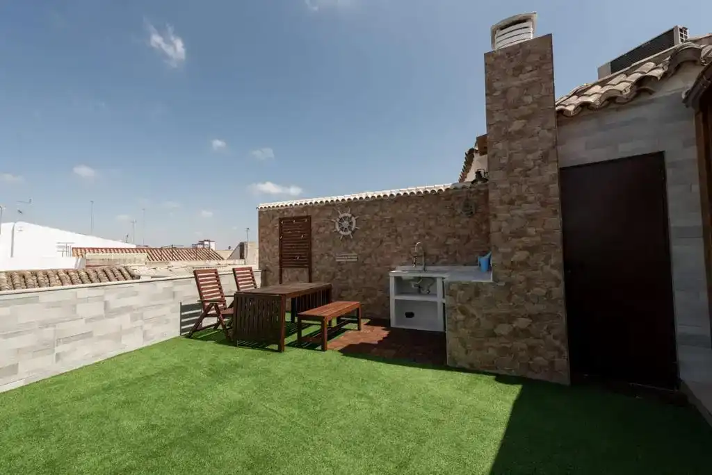 Terrasse von Dachboden zur Miete in Jerez de la Frontera mit Klimaanlage und Balkon