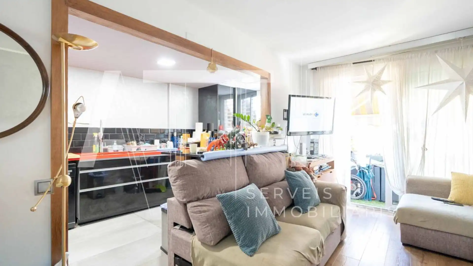 Living room of Flat for sale in Sabadell  with Air Conditioner, Heating and Parquet flooring
