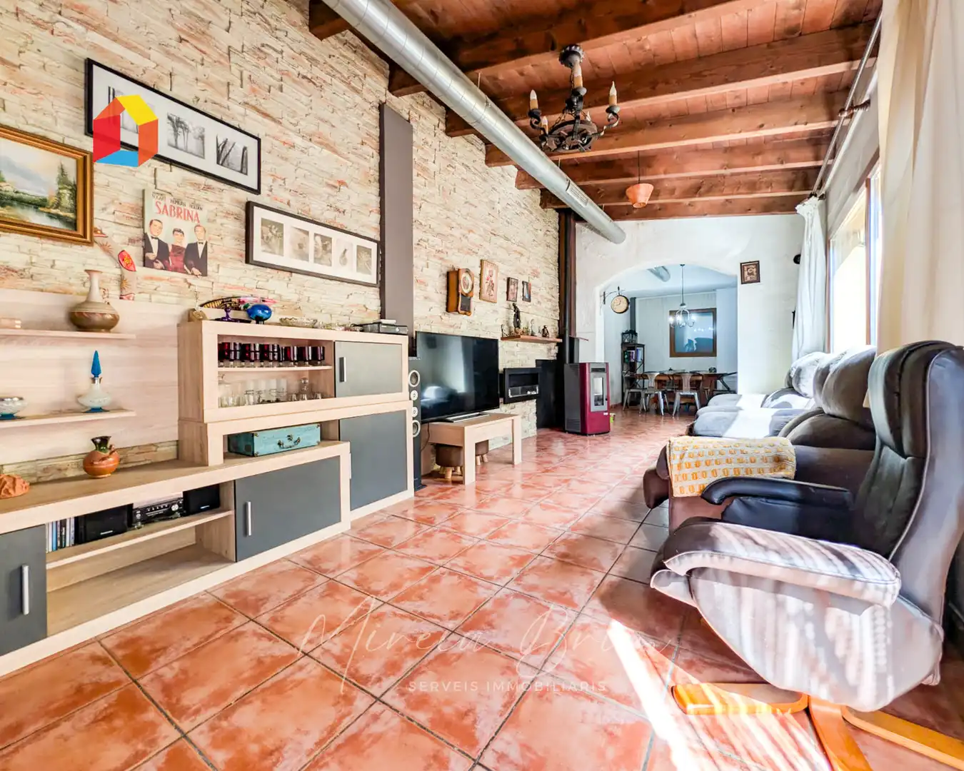 Sala de estar de Casa adosada en venta en Seva con Calefacción