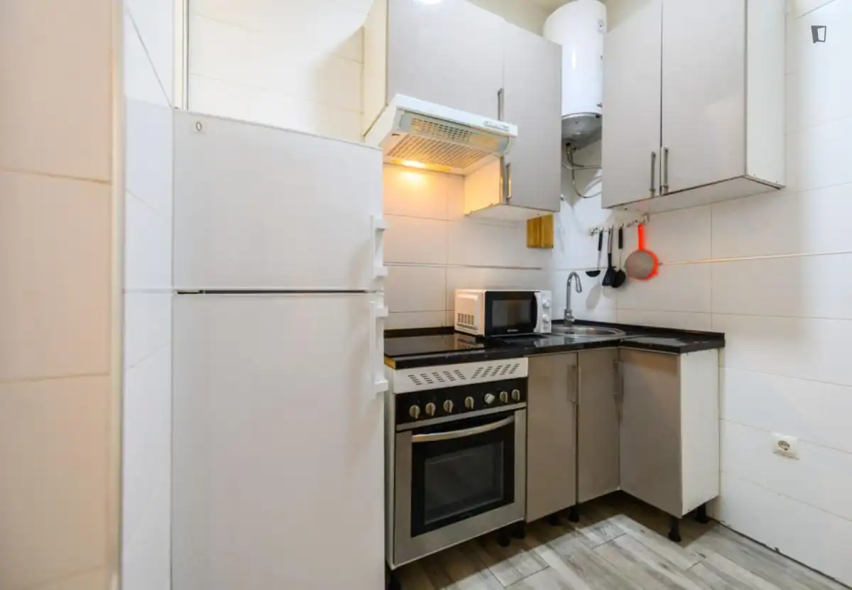 Cuina de Apartament de lloguer en Madrid amb Calefacció, Moblat i Forn