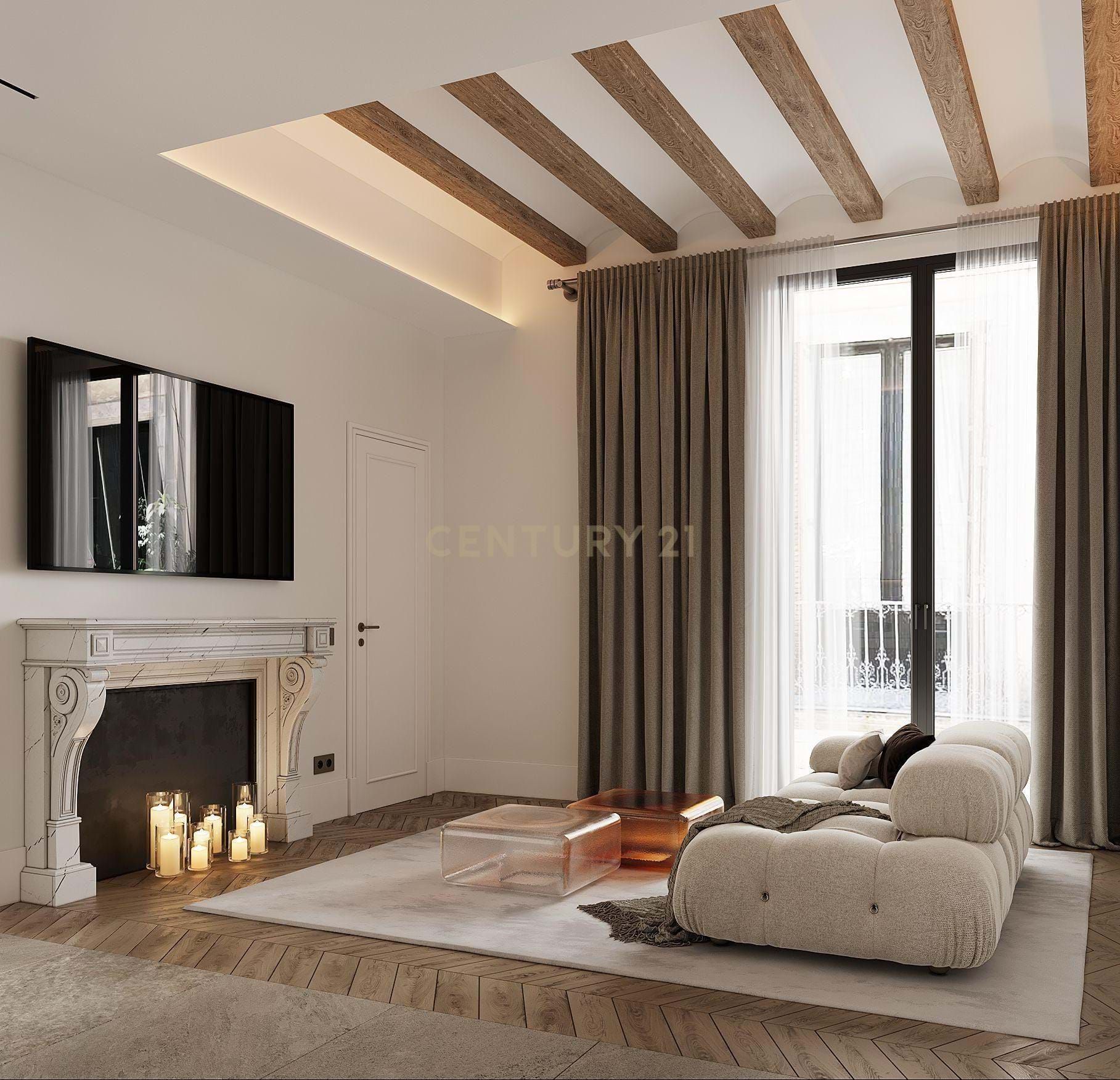 Sala d'estar de Pis en venda en  Barcelona Capital amb Aire condicionat i Terrassa
