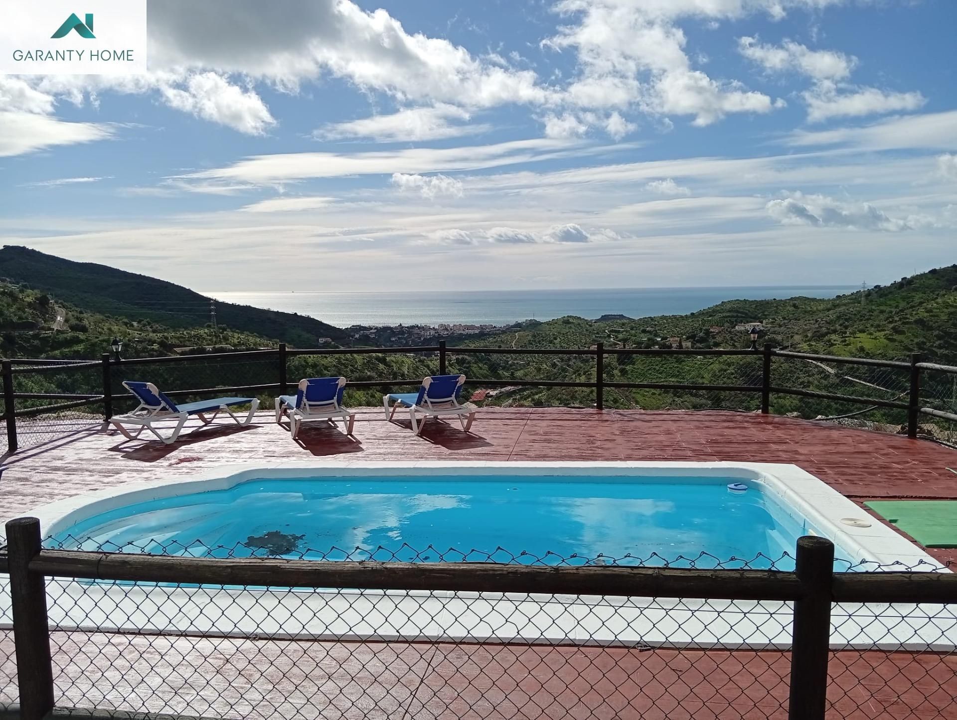 Swimming pool of Country house for rent in Moclinejo  with Air Conditioner, Terrace and Storage room