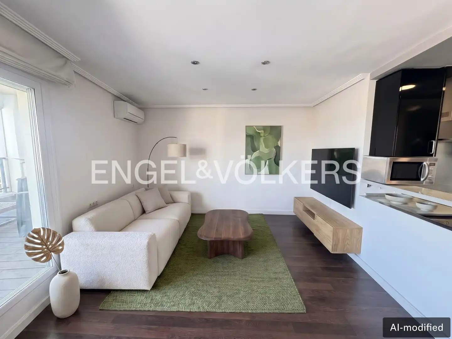 Living room of Flat for rent in Madrid  with Air Conditioner, Heating and Parquet flooring