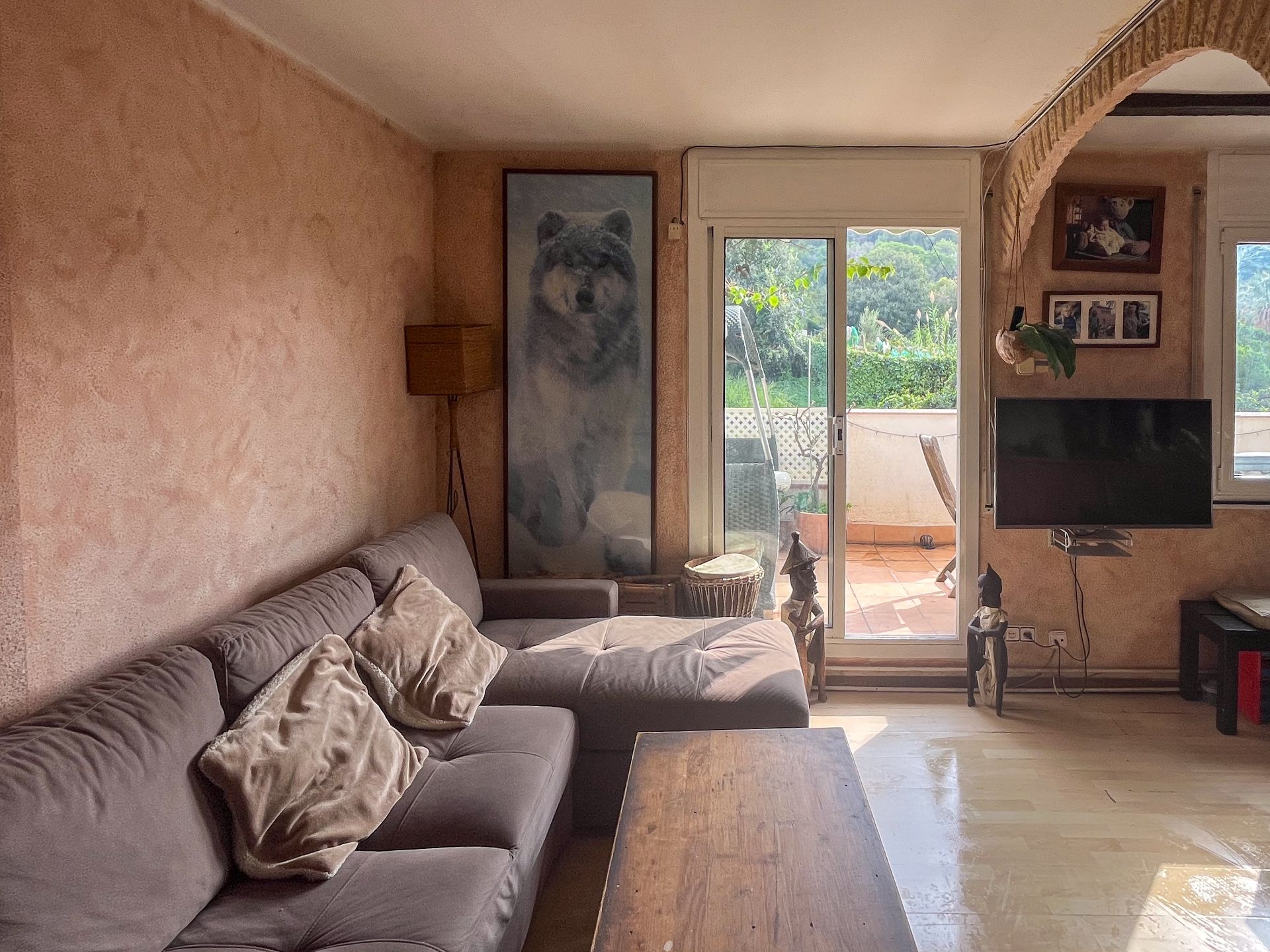 Sala d'estar de Àtic en venda en  Barcelona Capital amb Calefacció, Parquet i Terrassa