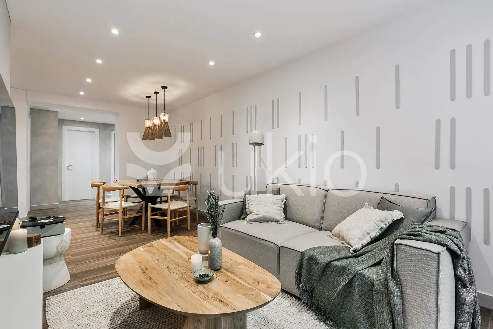 Sala de estar de Apartamento de alquiler en Barcelona con Aire acondicionado, Amueblado y Horno