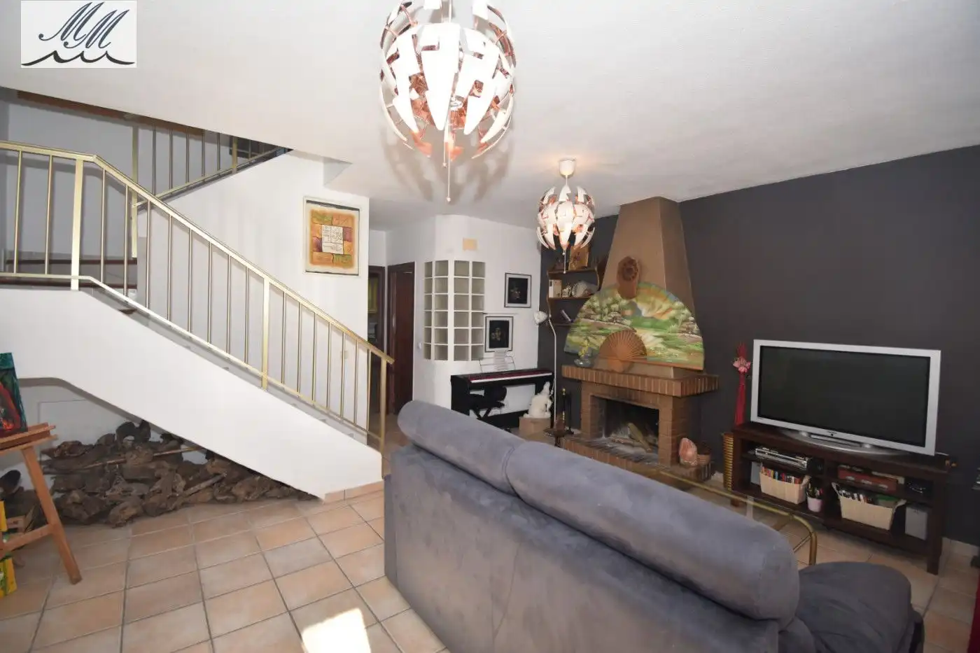 Sala de estar de Casa adosada en venta en Cartagena con Aire acondicionado, Terraza y Amueblado