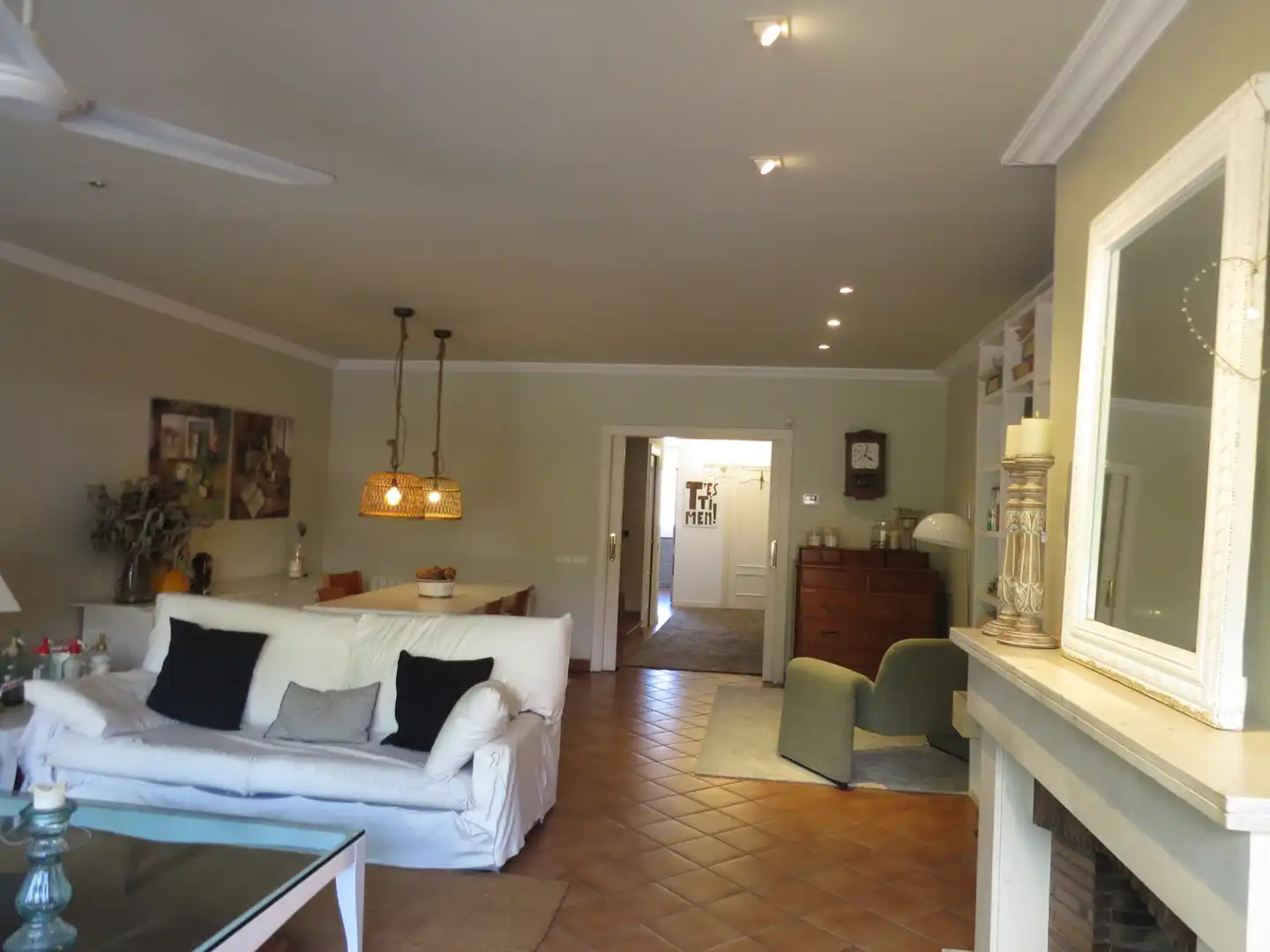 Wohnzimmer von Country house zur Miete in Sant Andreu de Llavaneres mit Heizung, Parkett und Terrasse