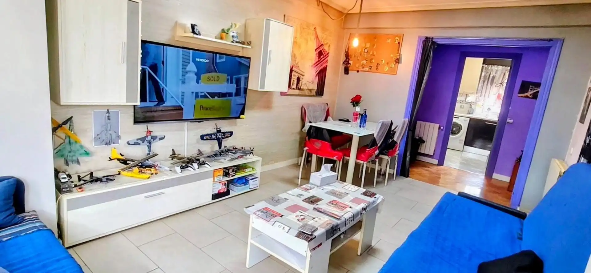 Wohnzimmer von Wohnung zum Verkauf in Coslada mit Klimaanlage, Heizung und Balkon