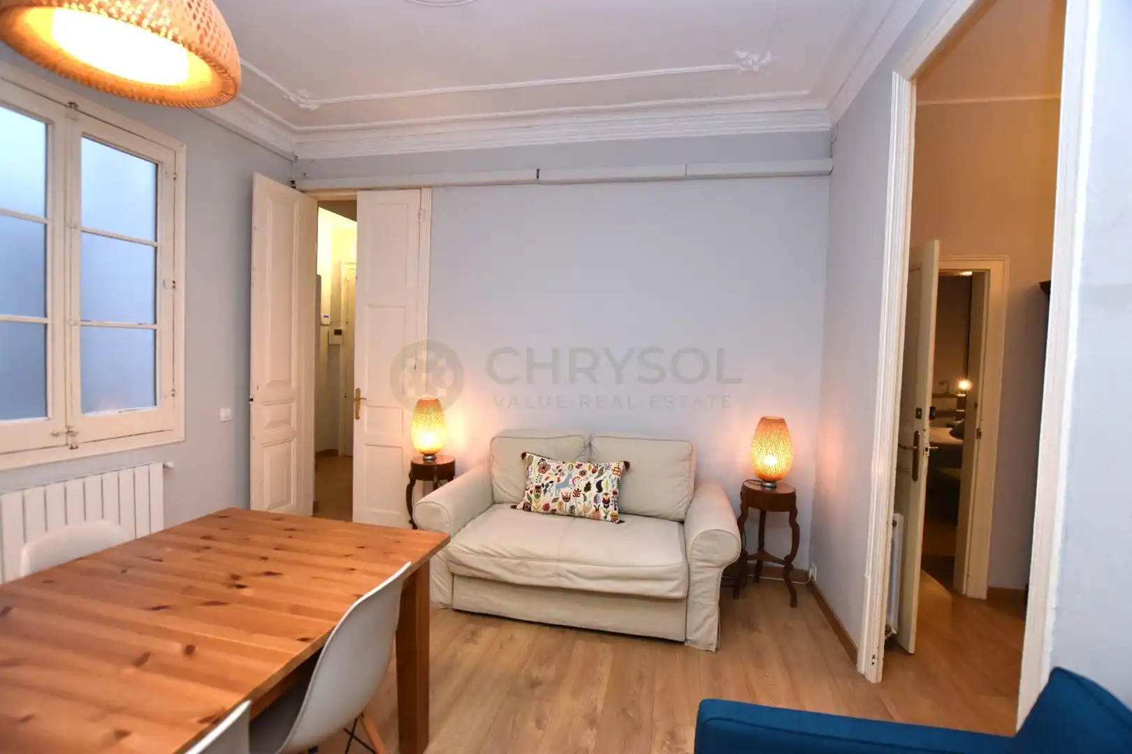 Wohnzimmer von Wohnung zum Verkauf in Barcelona mit Klimaanlage, Heizung und Parkett