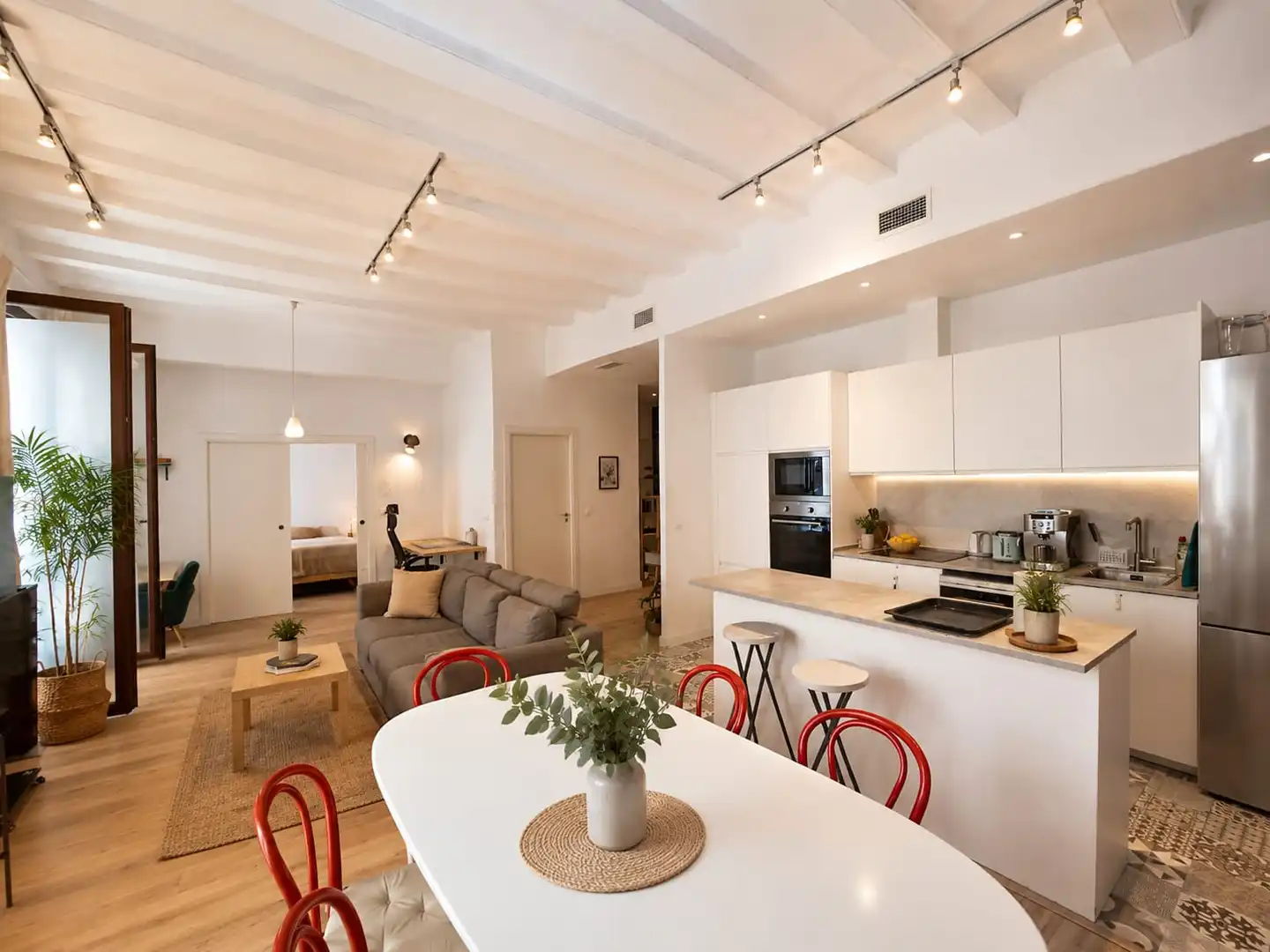 Sala de estar de Piso en venta en Barcelona con Aire acondicionado, Parquet y Balcón