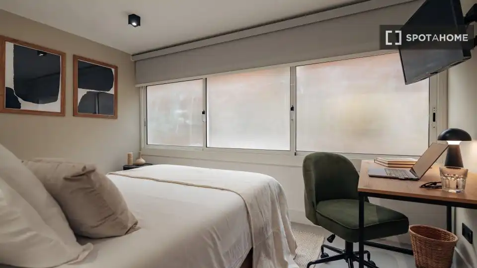 Habitación de Piso de alquiler en Barcelona con Aire acondicionado, Calefacción y Amueblado