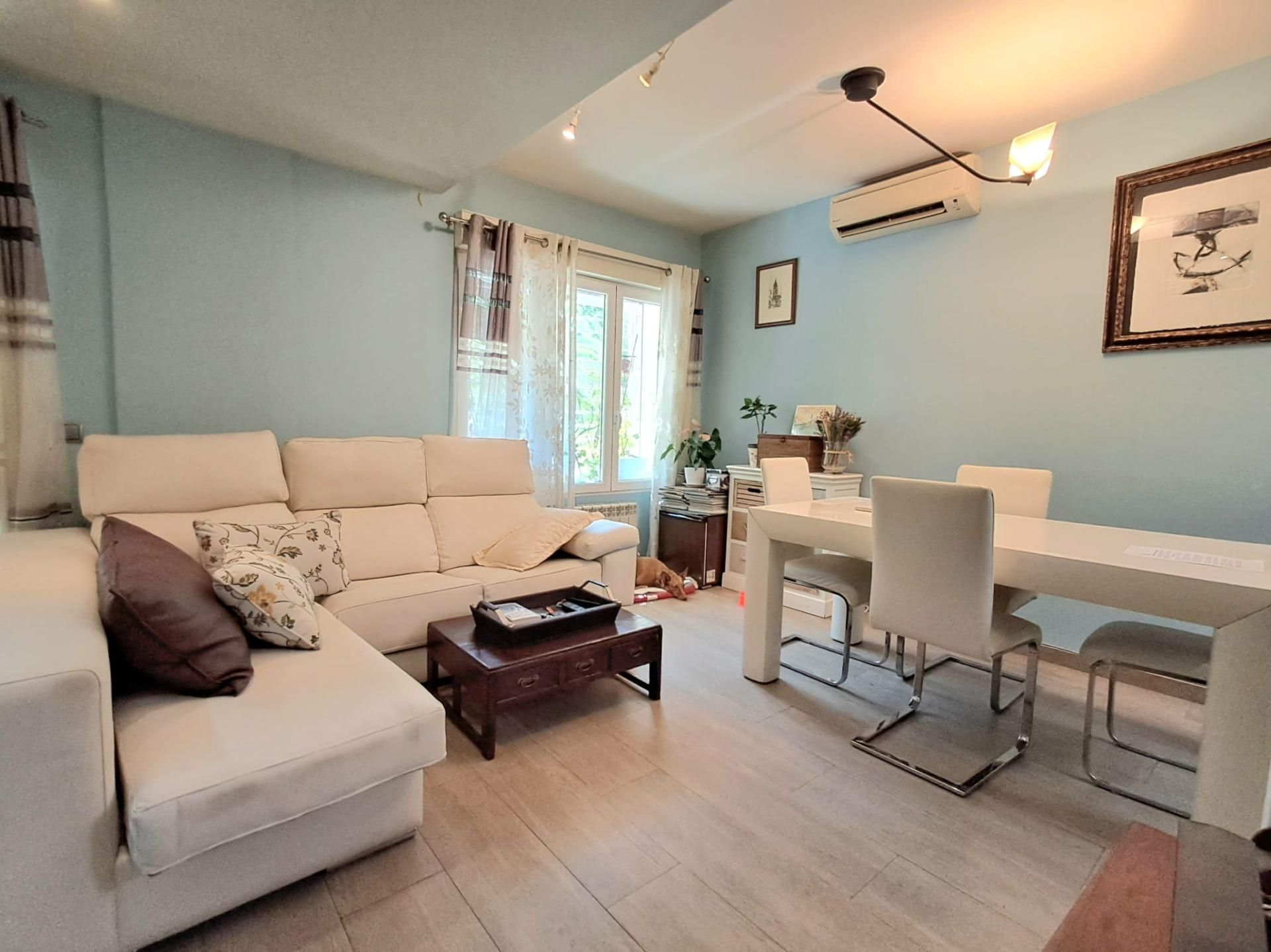 Living room of Flat for sale in  Madrid Capital  with Air Conditioner, Heating and Private garden