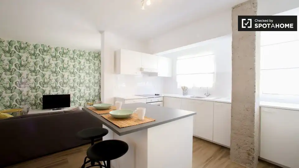 Cocina de Piso de alquiler en Valencia con Aire acondicionado, Calefacción y Amueblado