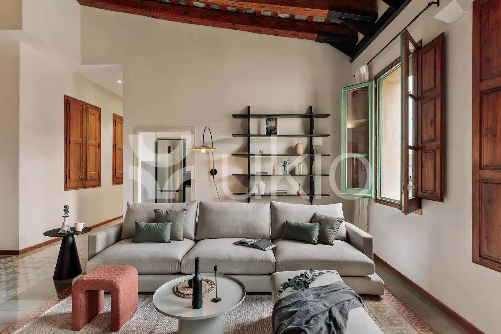 Sala de estar de Apartamento de alquiler en Barcelona con Aire acondicionado, Calefacción y Terraza