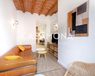 Sala d'estar de Apartament de lloguer en  Barcelona Capital amb Aire condicionat, Moblat i Balcó