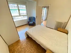 Schlafzimmer von Wohnung zur Miete in Madrid mit Heizung, Möbliert und Ofen