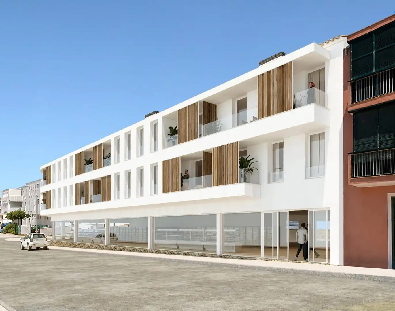 Vista exterior de Piso en venta en Es Mercadal con Aire acondicionado, Terraza y Piscina comunitaria