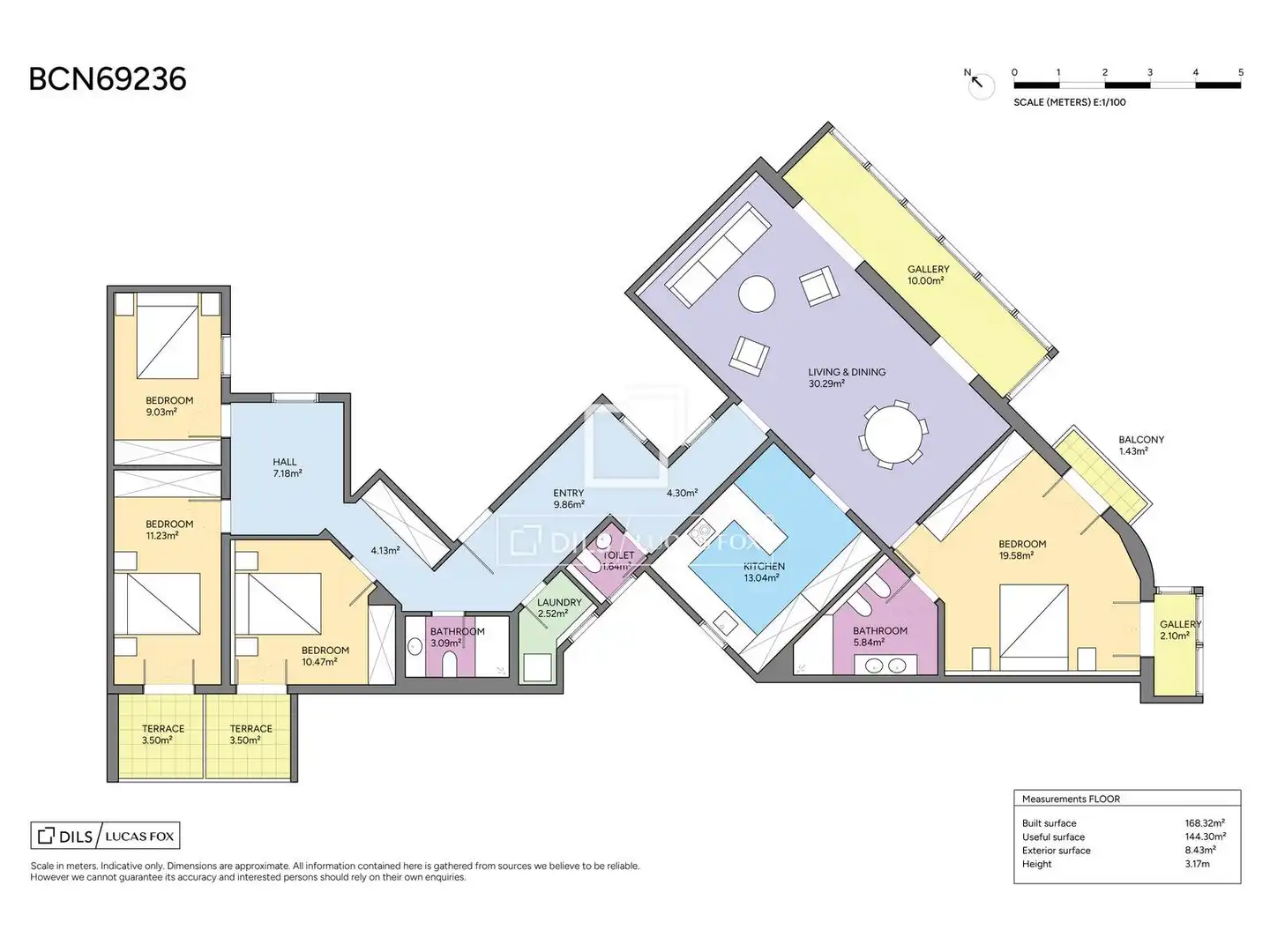 Wohnung zum Verkauf in Barcelona mit Klimaanlage, Heizung und Balkon