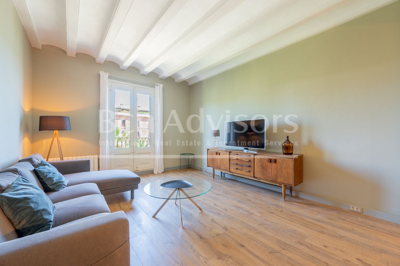 Sala de estar de Piso en venta en  Barcelona Capital con Aire acondicionado, Calefacción y Parquet