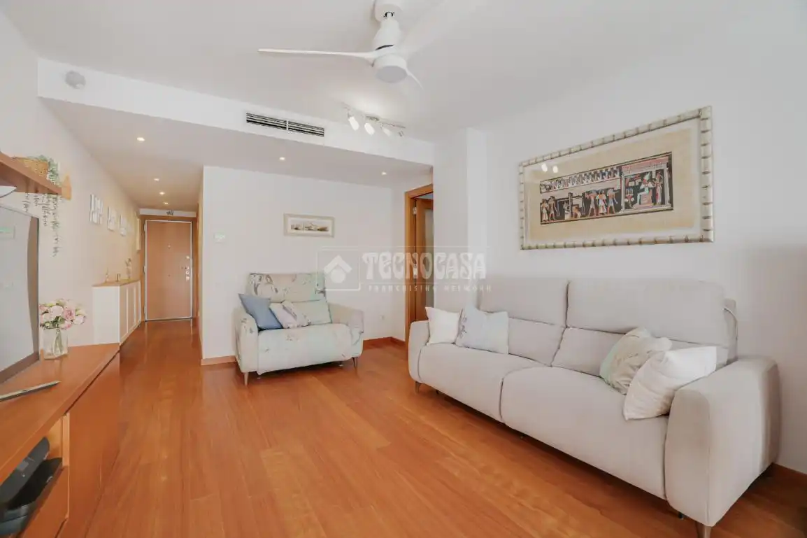 Sala de estar de Piso en venta en L'Hospitalet de Llobregat con Aire acondicionado, Calefacción y Balcón