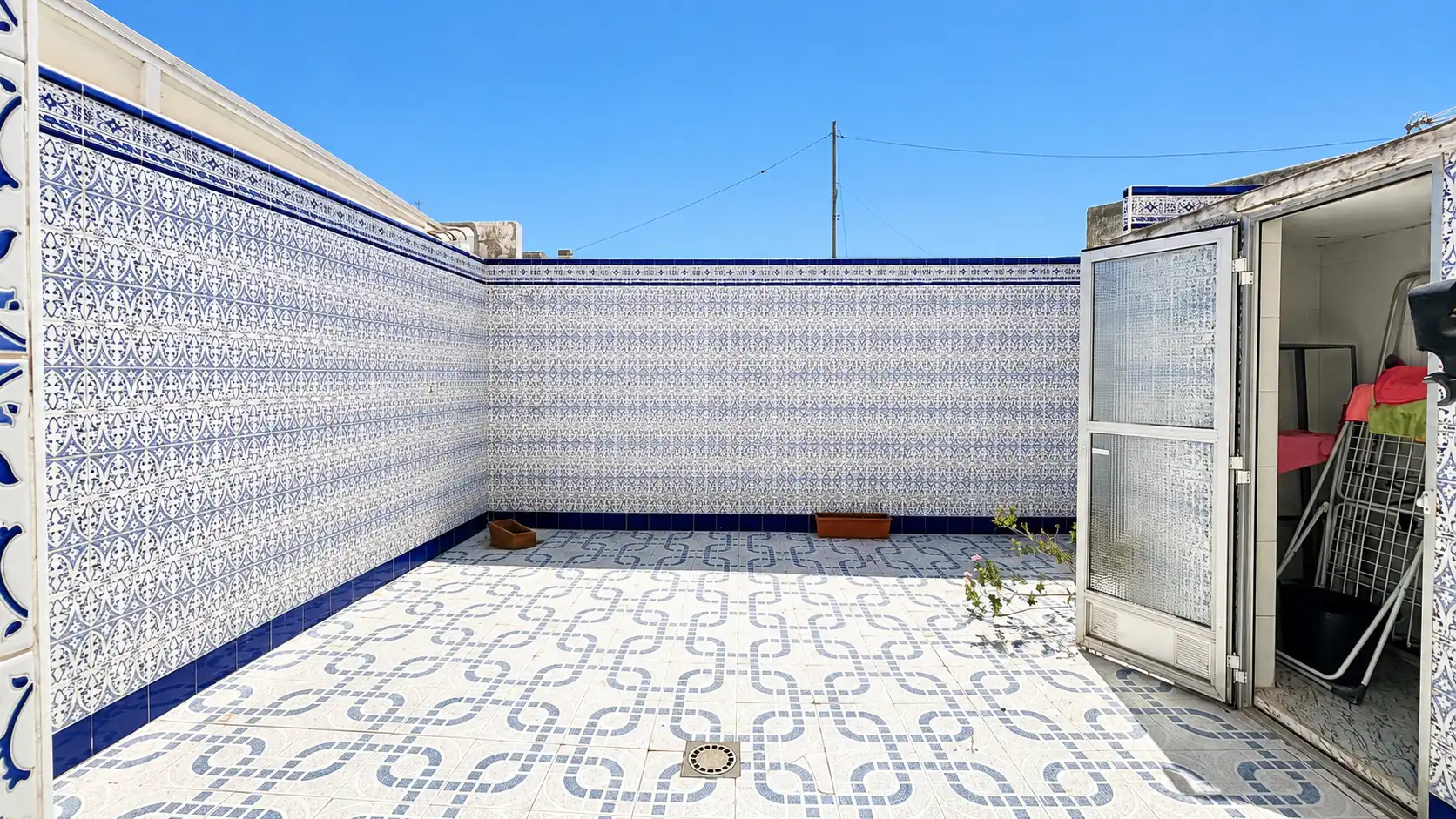 Terrasse von Einfamilien-Reihenhaus zur Miete in San Javier mit Klimaanlage, Privatgarten und Terrasse